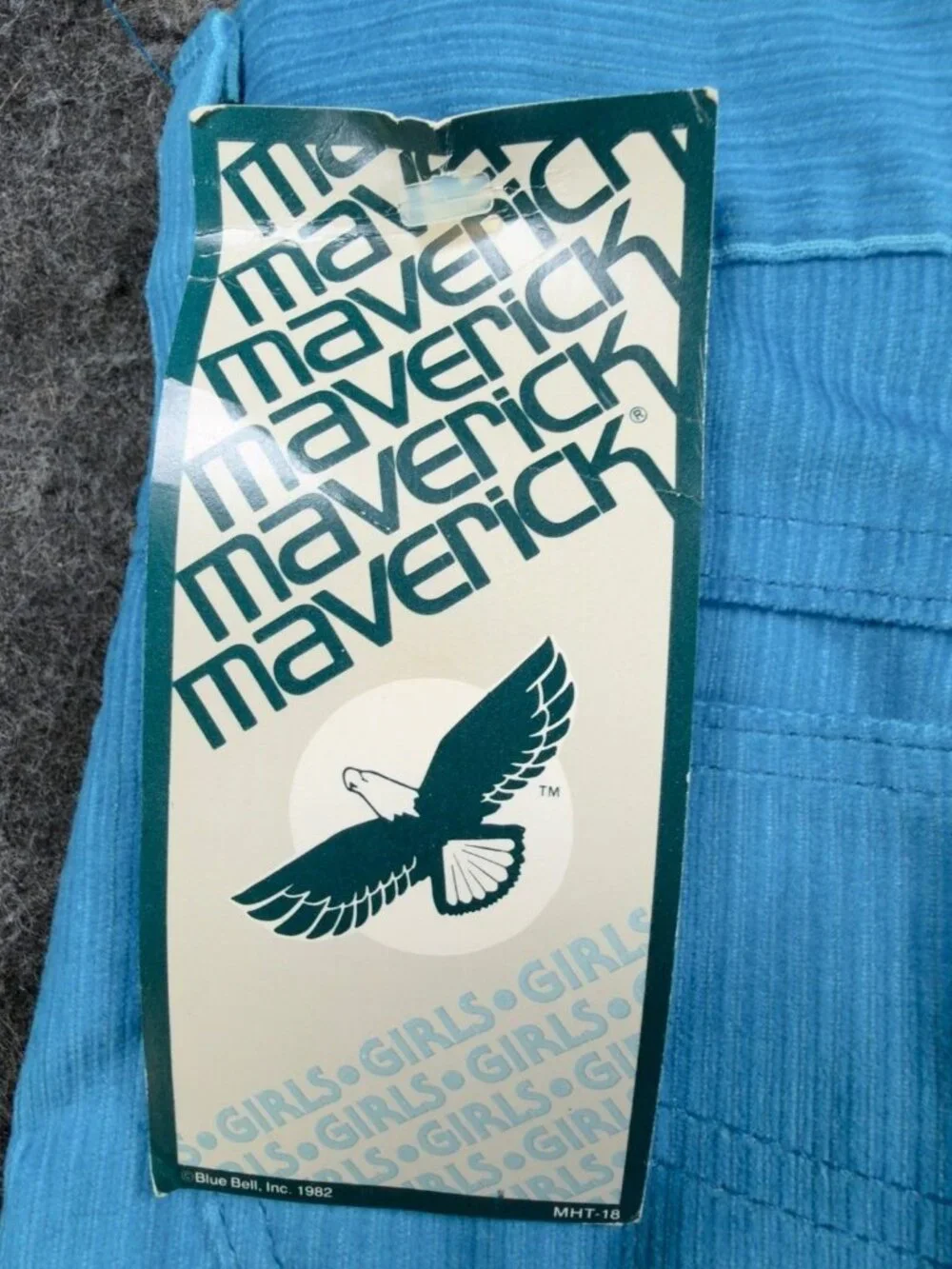 Maverick Corduroy Pants Girls 8 Slim Blue Cotton Blend Vintage 80s Deadstock NWT